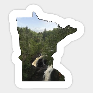 Minnesota Outline (Devil's Kettle in Judge Magney State Park) Sticker